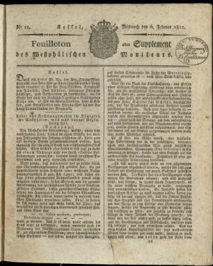 No. 11, Mittwoch den 6. Februar 1811