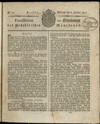 No. 11, Mittwoch den 6. Februar 1811