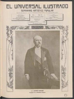 [Fotografía de] S. E. Raymond Poincaré : Presidente de la república francesa