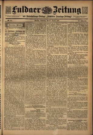 Zweite Ausgabe vom Samstag, den 27. August 1898.