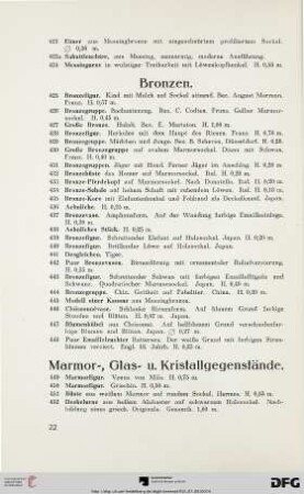 Marmor-, Glas- u. Kristallgegenstände (Nr. 449-497)
