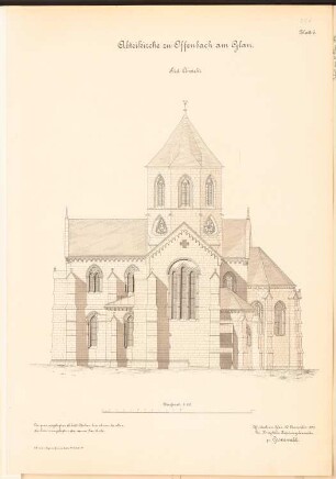 Abteikirche, Offenbach/Glan: Südansicht 1:100