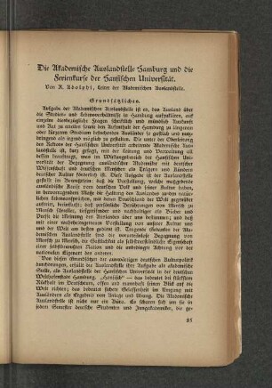 Die Akademische Auslandsstelle Hamburg und die Ferienkurse der Hanischen Universität.
