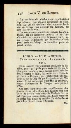 Louis V. ou Louis De Baviere. Trente-Deuxieme Empereur.
