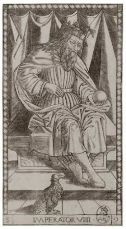 Imperator (der Kaiser), Blatt Nr. 9 aus der S-Serie der sogenannten Tarock-Karten des Mantegna