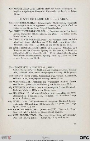 Hinterglasbilder – Varia (Nr. 658-675)