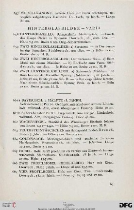 Hinterglasbilder – Varia (Nr. 658-675)