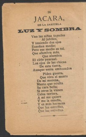 Jácara. : De la zarzuela "Luz y sombra"