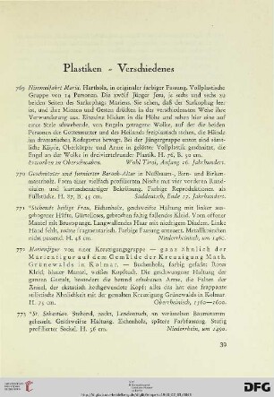 Plastiken – Verschiedenes (Nr. 769-791)
