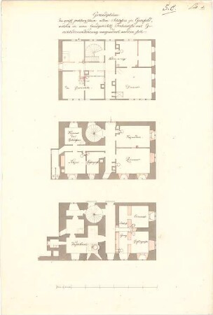 ohne Verfasserangabe; Gersfeld (Hessen); Gräflich Frohberg´sches Schloss - Grundrisse