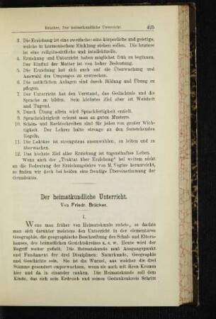 ¬Der¬ heimatkundliche Unterricht