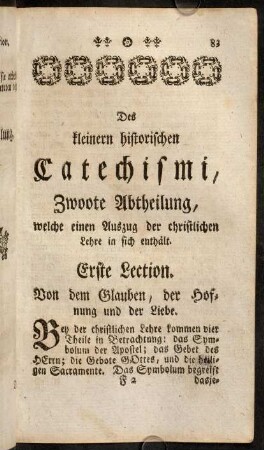 83-154, Des kleinern historischen Catechismi. Zwoote Abtheilung