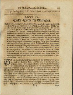Caput XXI. Seelen-Sorge der Geistlichen