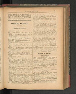 Nominations Officielles.