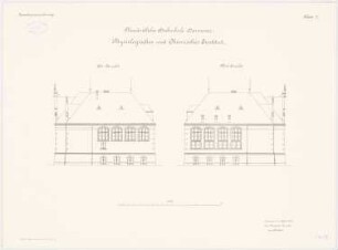 Tierärztliche Hochschule Hannover Physiologisches und chemisches Institut: Aufriss Ostansicht, Westansicht 1:100