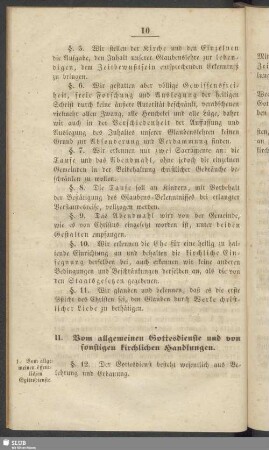 II. Vom allgemeinen Gottesdienste und von sonstigen kirchlichen Handlungen