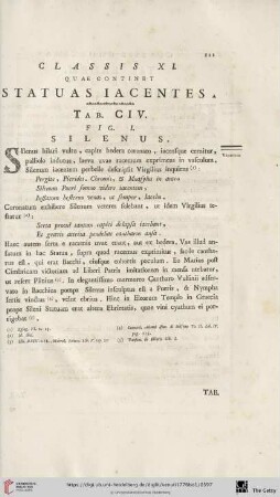 Classis XI, quae continet Statuas Iacentes