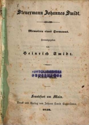 Steuermann Johannes Smidt : Memoiren eines Seemanns, 3