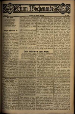 Dritte Ausgabe vom Sonntag, den 22. Juni 1930.