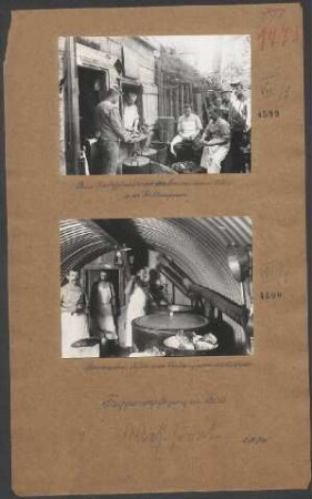 Bombensichere Küche eines Schützengrabens der Westfront
