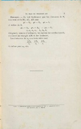 (Opuscules géométriques), [11]. Note sur quelques points remarquables du plan du triangle ABC