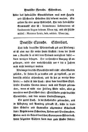 Deutsche Sprache Schreibart. - Schöne Wissenschaften.