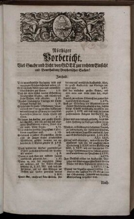 Nöthiger Vorbericht.