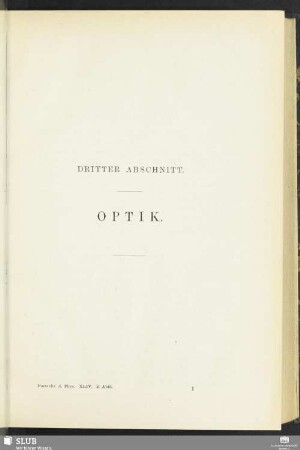 Dritter Abschnitt. Optik