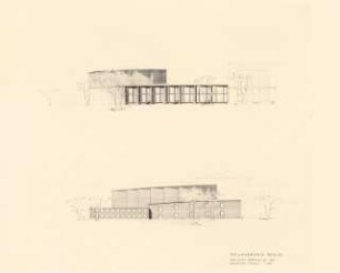 Philharmonie, Berlin-Wilmersdorf: Ansichten Bundesallee, Meierottostr. 1:200 (Foto von Inv.Nr. 36944)