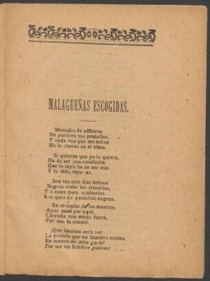 Malagueñas escogidas.