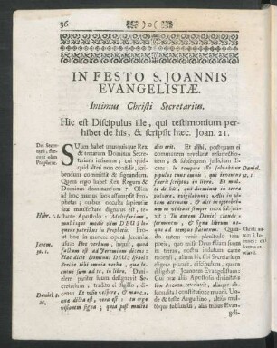 In Festo S. Joannis Evangelistae