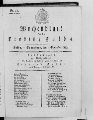 Nr. 35, Ausgabe vom 1. September 1832