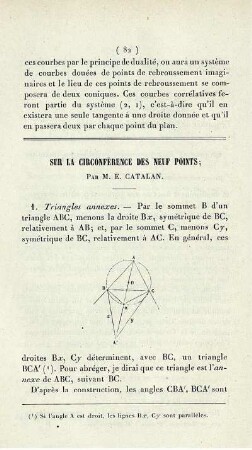 Sur la circonférence des neuf points.