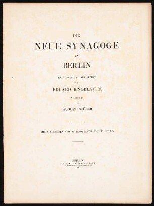 Neue Synagoge, Berlin: Text
