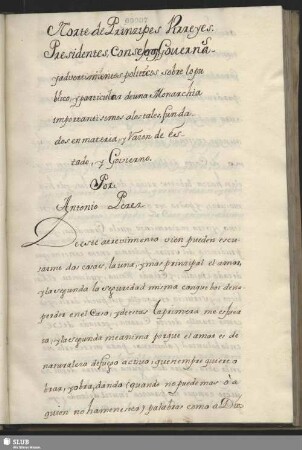 Bl.7-99. Perez, Antonio: Norte de Prinzipes Virreyes Presidentes ...