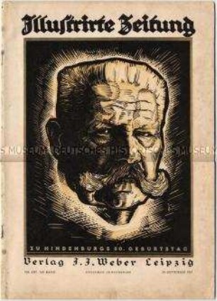 Wochenzeitschrift "Illustrirte Zeitung" zum 80. Geburtstag von Hindenburg