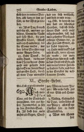XL. Sterbe-Lieder – XLI. Begräbniß-Lieder