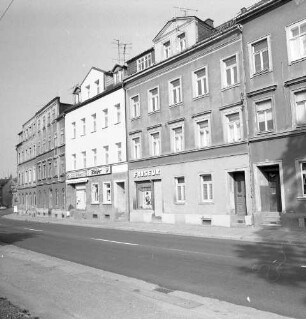 Chemnitz-Gablenz, Augustusburger Straße 159/155. Wohnhäuser mit Laden (um 1905). Straßenansicht