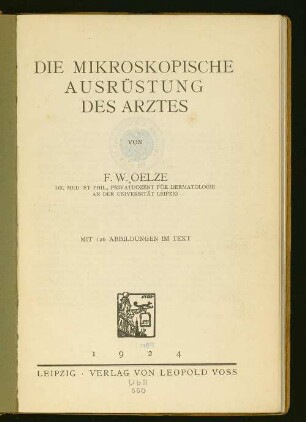 Die mikroskopische Ausrüstung des Arztes