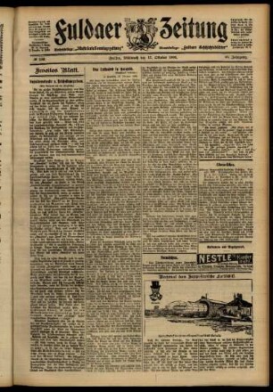 Zweite Ausgabe vom Mittwoch, den 17. Oktober 1906.