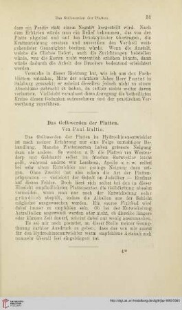 Das Gelbwerden der Platten