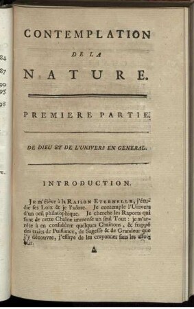 Premiere Partie. De Dieu Et De L' Univers En General.