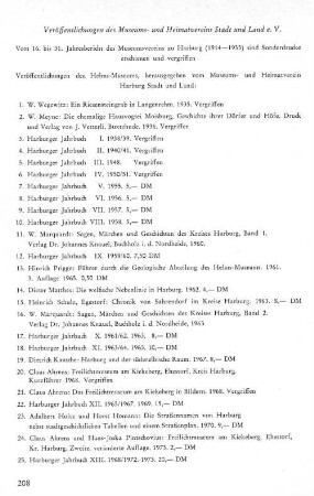 Veröffentlichungen des Museums- und Heimatvereins Stadt und Land e. V.