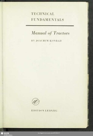 Manual of tractors : [aus d. Ms.]