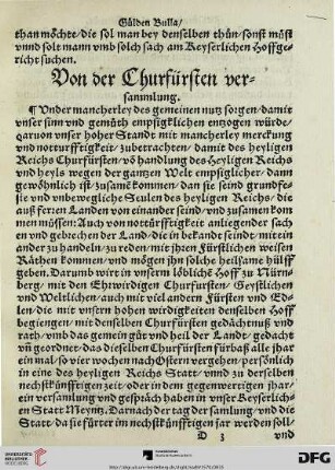 Von der Churfürsten versammlung