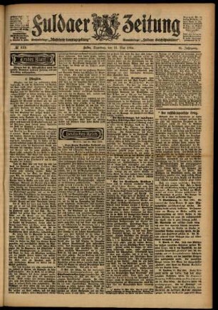 Erste Ausgabe vom Samstag, den 21. Mai 1904.