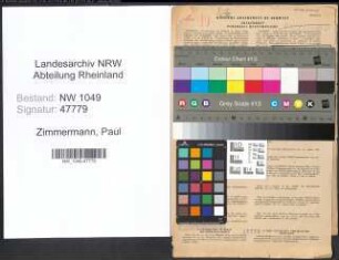 Entnazifizierung Paul Zimmermann , geb. 09.02.1898 (Verwaltungsbeamter)