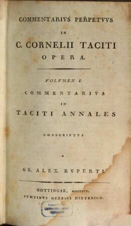 Commentarivs in Taciti Annales