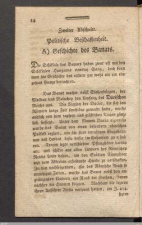 Zweiter Abschnitt. Politische Beschaffenheit.