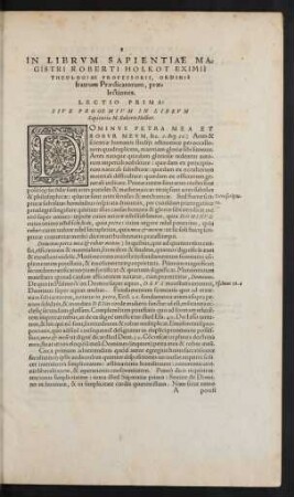 In Librum Sapientiae Magistri Roberti Holkot ... praelectiones.